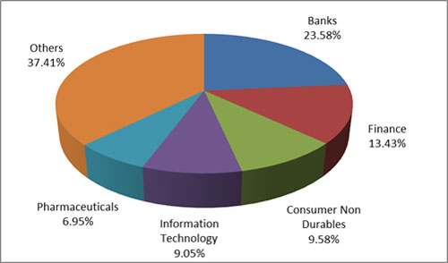 Graph 4: Top portfolio holdings in Canara Robeco Equity Diversified Fund